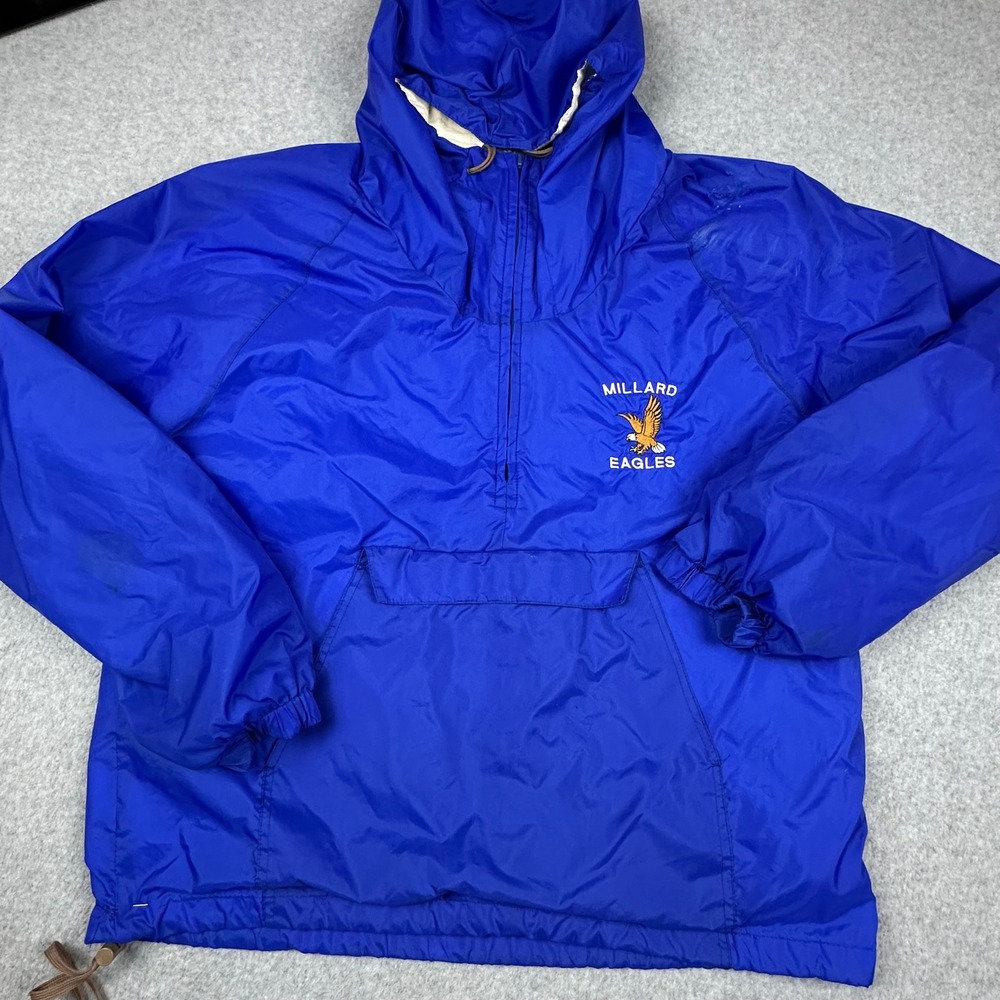 GTM Sportswear Millard Eagles Vintage‎ Anorak Windbreaker Blue Mens XL 1/4 Zip